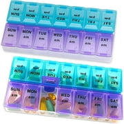 MEDca Weekly Pill Organizer, Twice-a-Day, 2 Pill Organizer Extra Large - Blue